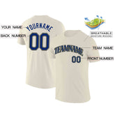 Custom Cream Royal-Yellow Classic Style Crew neck T-Shirts Full Sublimated